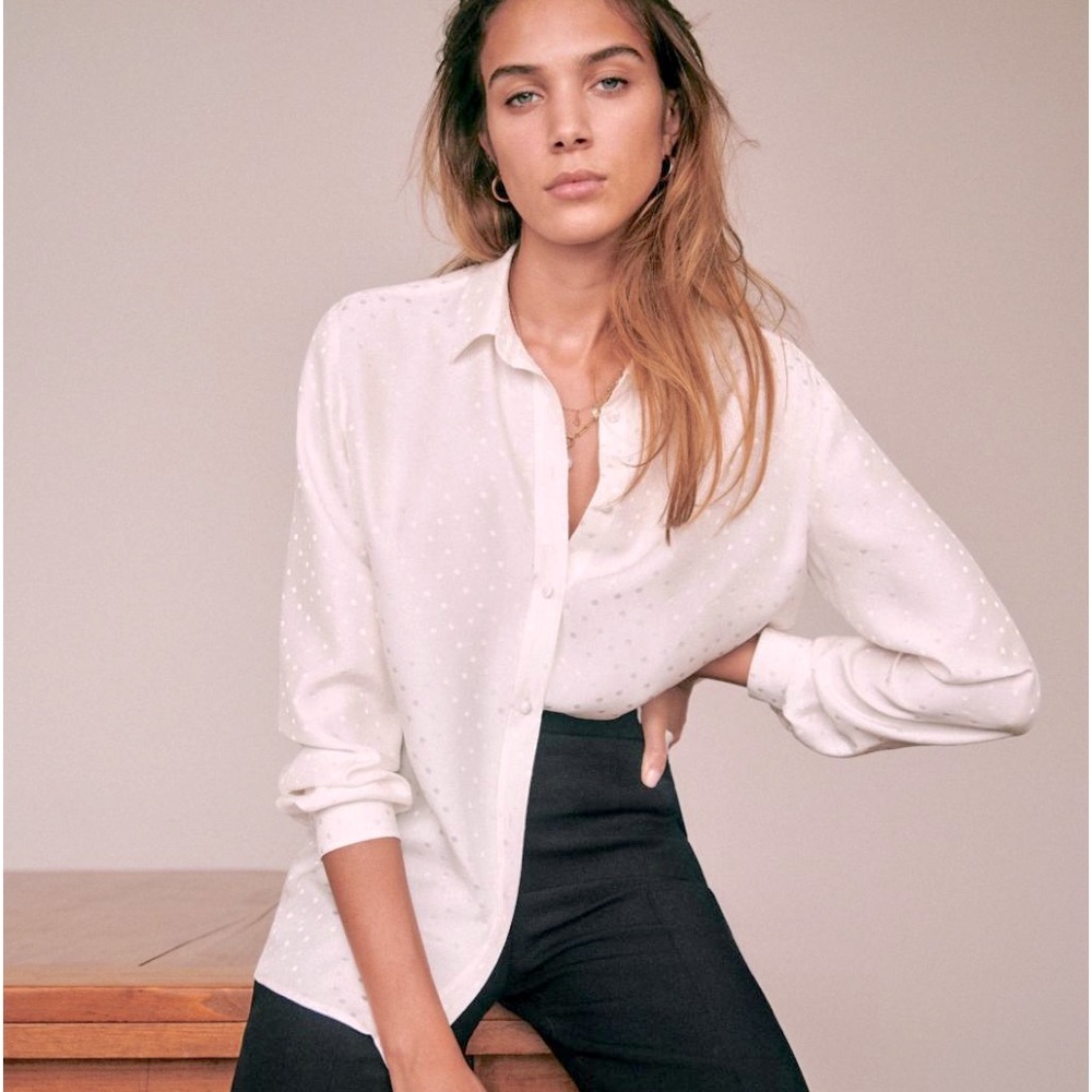 Sezane Ann Shirt 100% Silk